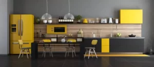 Modular Kitchen In Yellow